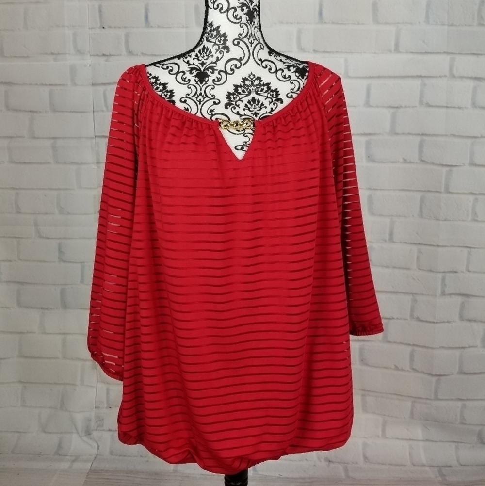AGB stretch knit long sleeve top size 2x lined
